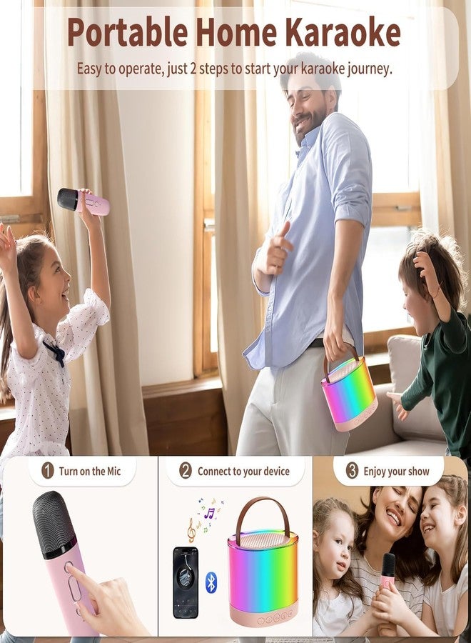 QLECT Portable Karaoke Bluetooth Speaker with Wireless Mic, 5W HiFi Sound, RGB LED Lights, Voice Change Effects, Rechargeable, for Kids & Adults, Home & Outdoor Party(Pink) - Image 5